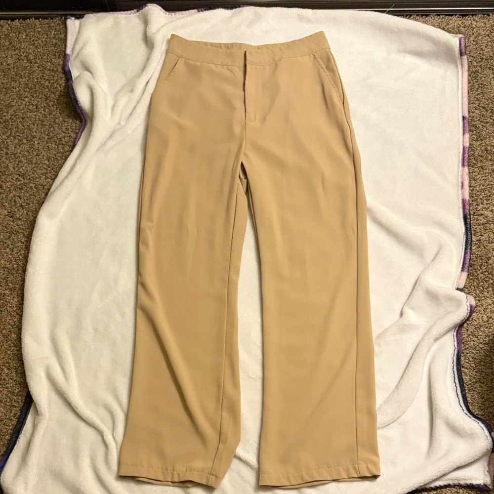 Elegant Women's Tan Pantsuit Trousers